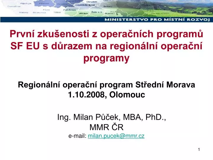 prvn zku enosti z opera n ch program sf eu s d razem na region ln opera n programy