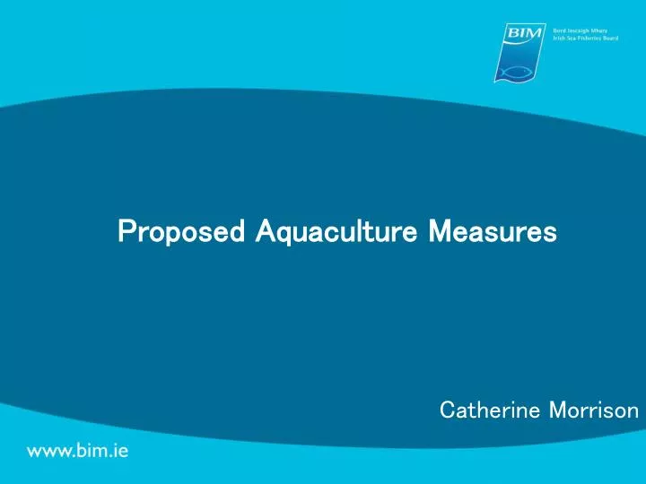 proposed aquaculture measures