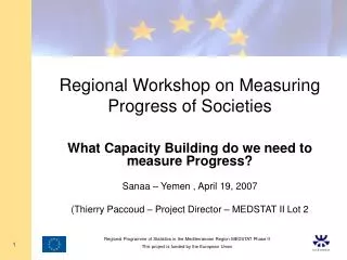 Regional Workshop on Measuring Progress of Societies