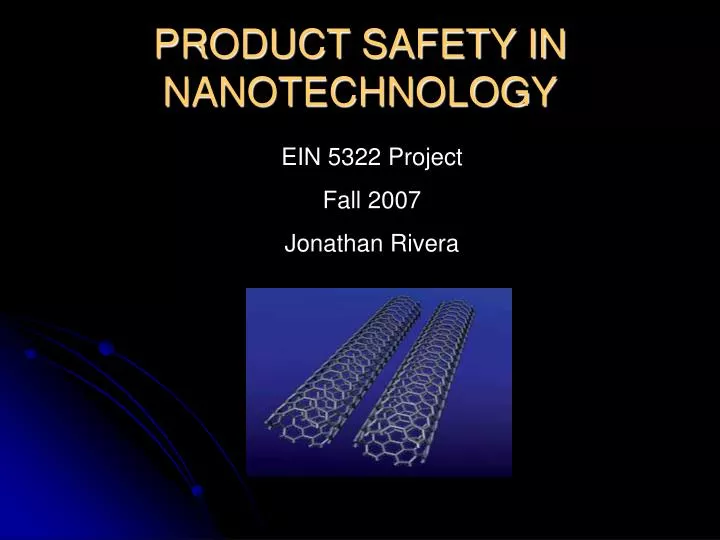 product safety in nanotechnology