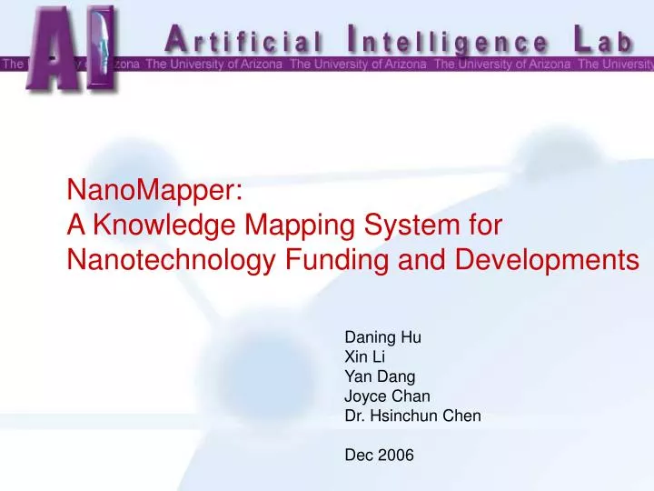 nanomapper a knowledge mapping system for nanotechnology funding and developments