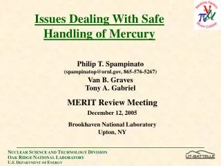 Issues Dealing With Safe Handling of Mercury