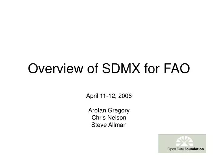 overview of sdmx for fao
