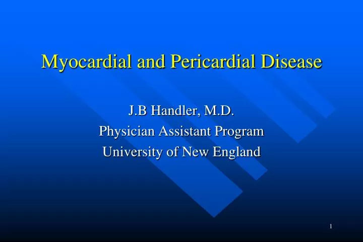 myocardial and pericardial disease