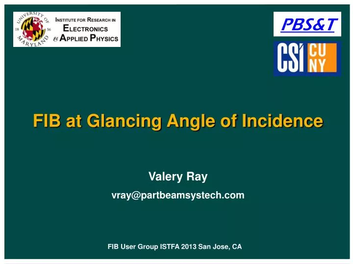 fib at glancing angle of incidence