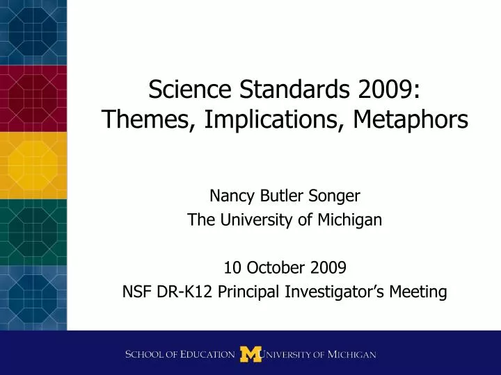 science standards 2009 themes implications metaphors