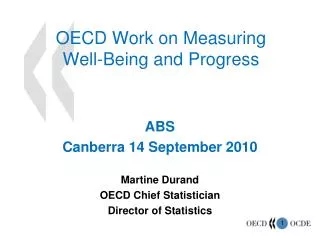 OECD Work on Measuring Well-Being and Progress