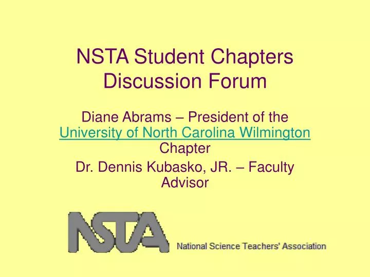 nsta student chapters discussion forum