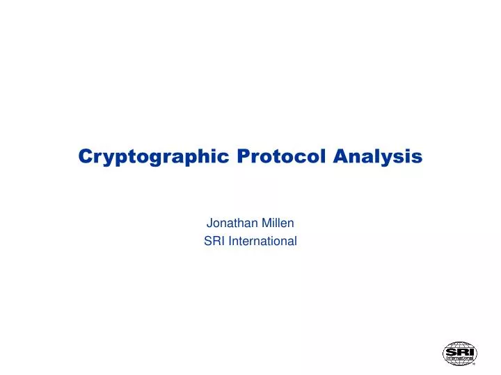 cryptographic protocol analysis