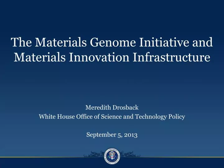 the materials genome initiative and materials innovation infrastructure