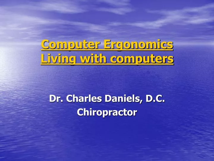 computer ergonomics living with computers