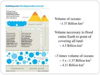 Volume of oceans: ~1.37 Billion km 3