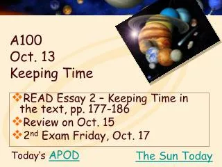 A100 Oct. 13 Keeping Time