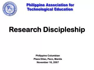 Research Discipleship