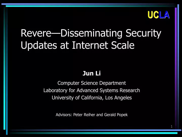 revere disseminating security updates at internet scale