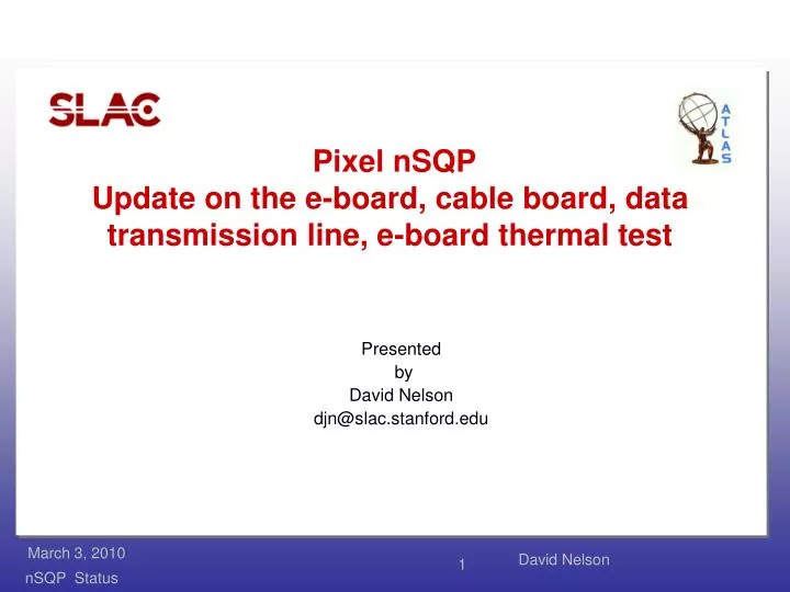pixel nsqp update on the e board cable board data transmission line e board thermal test