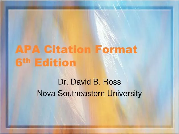 apa citation format 6 th edition