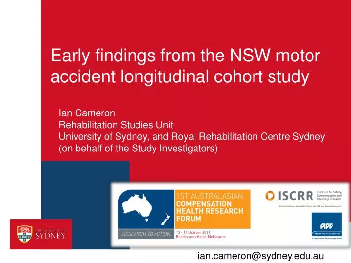 early findings from the nsw motor accident longitudinal cohort study