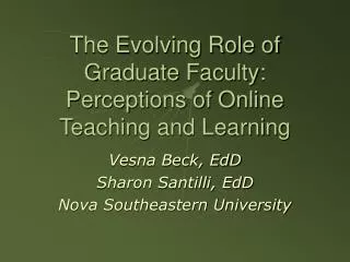 the evolving role of graduate faculty perceptions of online teaching and learning