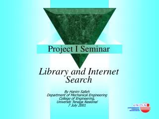 Project I Seminar Library and Internet Search