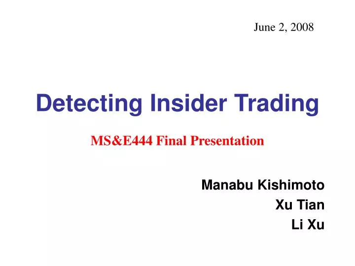 detecting insider trading