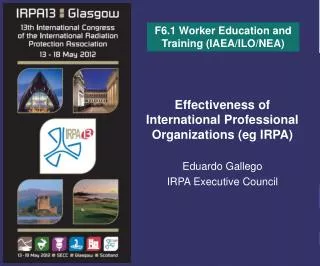 F6.1 Worker Education and Training (IAEA/ILO/NEA)
