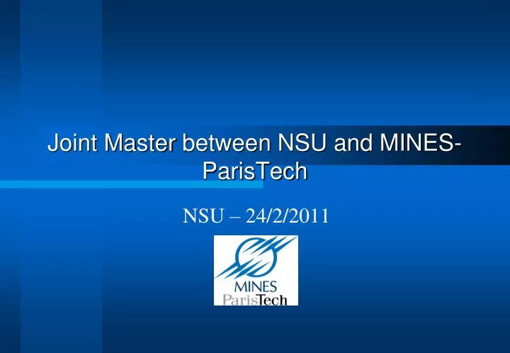 joint master between nsu and mines paristech
