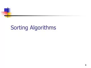 Sorting Algorithms