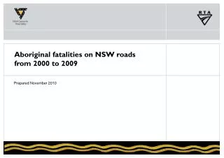 Aboriginal fatalities on NSW roads from 2000 to 2009