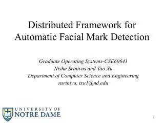 Distributed Framework for Automatic Facial Mark Detection