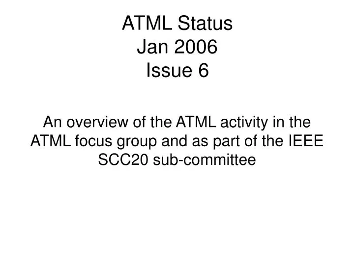 atml status jan 2006 issue 6