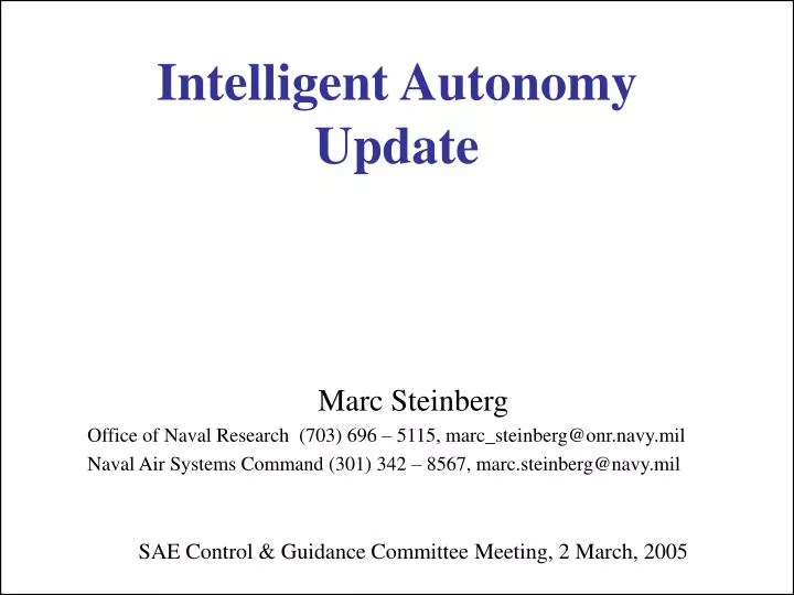 intelligent autonomy update