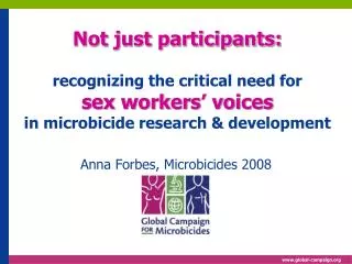 Anna Forbes, Microbicides 2008