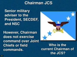 Senior military adviser to the President, SECDEF, and NSC