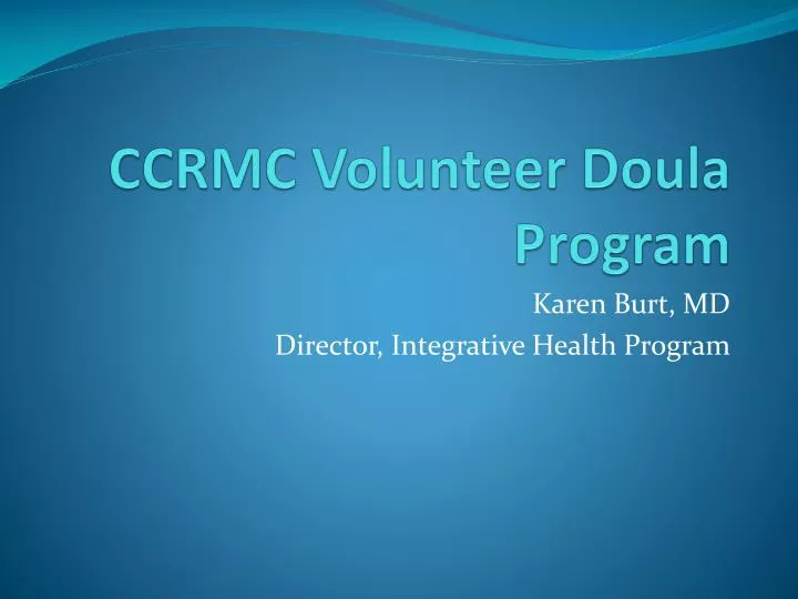 ccrmc volunteer doula program