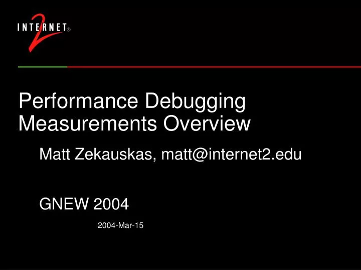 performance debugging measurements overview