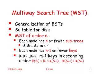 Multiway Search Tree (MST)