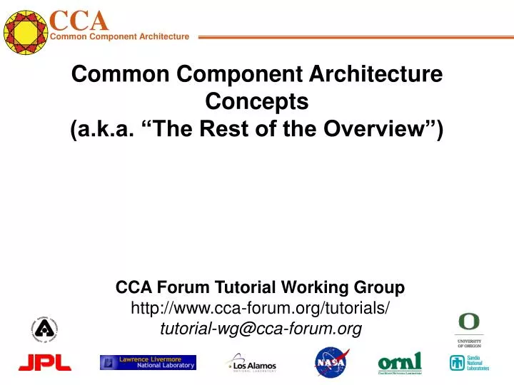 common component architecture concepts a k a the rest of the overview