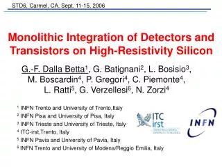 Monolithic Integration of Detectors and Transistors on High-Resistivity Silicon