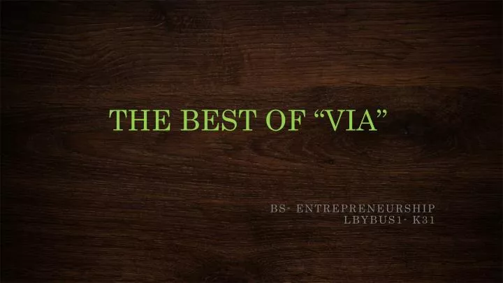 the best of via
