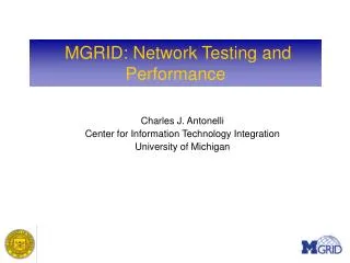 MGRID: Network Testing and Performance