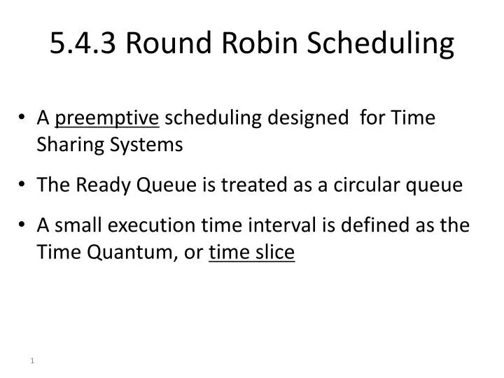 5 4 3 round robin scheduling