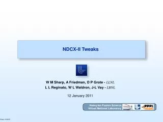 NDCX-II Tweaks