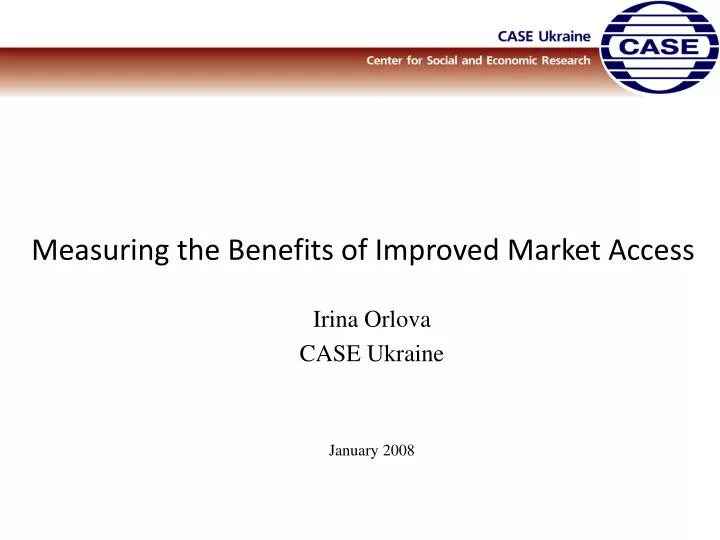 measuring the benefits of improved market access