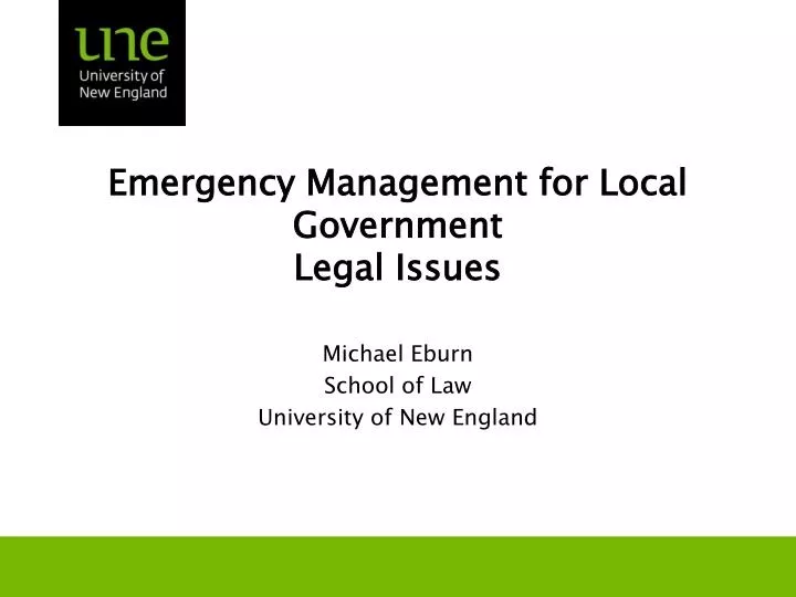 emergency management for local government legal issues