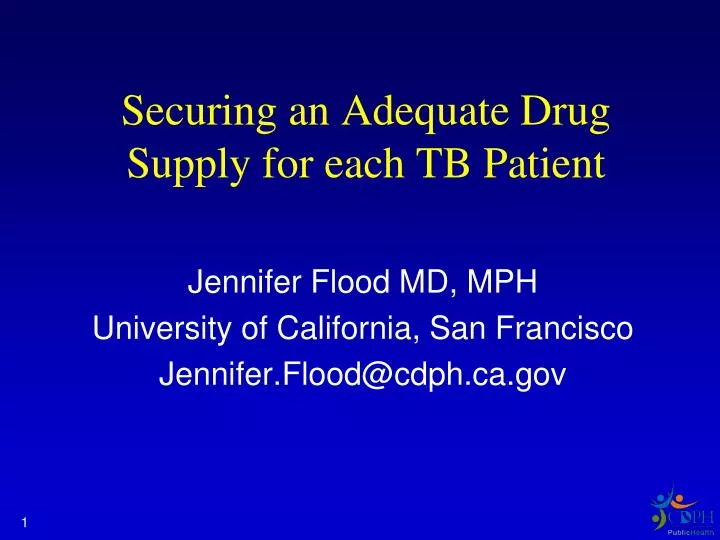 securing an adequate drug supply for each tb patient