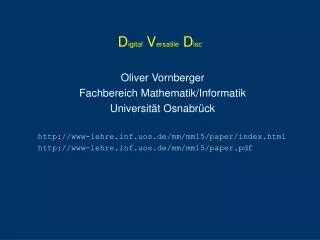 d igital v ersatile d isc