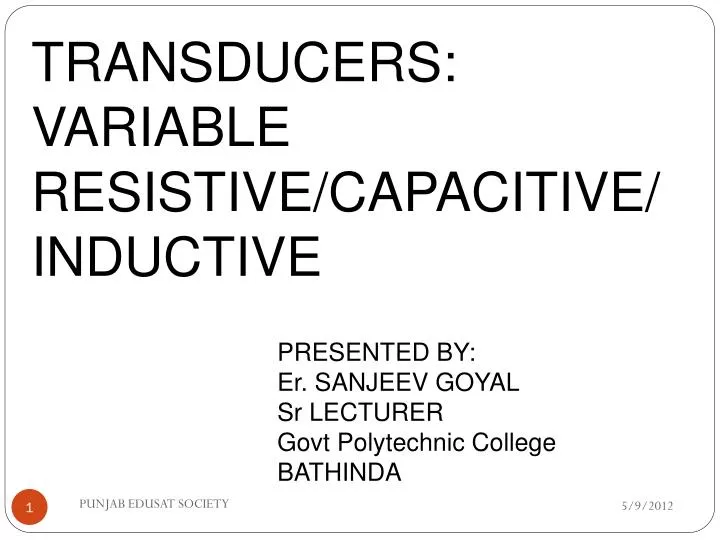 transducers variable resistive capacitive inductive