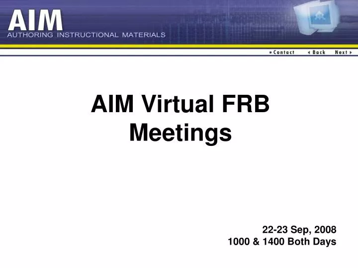 aim virtual frb meetings