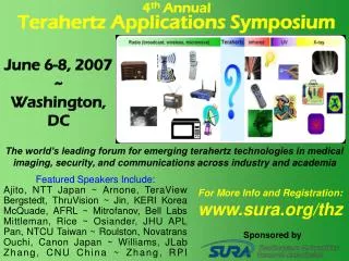 4 th Annual Terahertz Applications Symposium